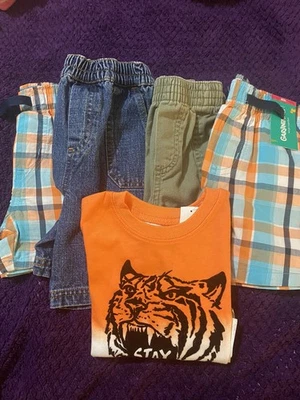 Lote de 5 ~ Roupas masculinas: Garanimals, Wonder Nation, Faded Glory. Tamanho 18 Mo. - Imagem 1 de 4