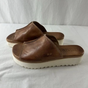 Designer Bed Stu Fairlee II Damen Leder Plateau Pantoletten hellbraun rustikal Gr. 7 neu - Bild 1 von 16