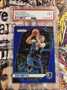 2024-25 Panini Prizm Dirk Nowitzki Blue Shimmer Numb /35 PSA 9 Dallas Mavericks - Bild 1 von 2