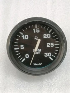 FARIA BOAT 3000 HEAVY-DUTY BLACK 4" TACHOMETER TA (3000 RPM) EURO BLACK DIESEL - Picture 1 of 6