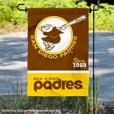 San Diego Padres Retro Vintage Throwback Garden Flag and Yard Banner - Image 1 of 4