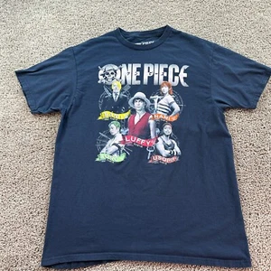One Piece Shirt Mens Large Blue Luffy Anime Short Sleeve Ripple Junction - Picture 1 of 8