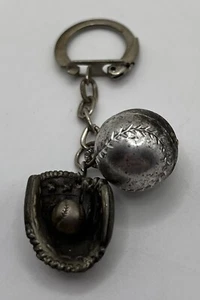 Avon Baseball Key Ring- baseball glove and ball- silver color-baseball-Hong Kong - Picture 1 of 6
