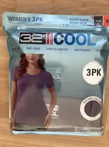 Women's 32 Degrees Cool 3-Pack Short Sleeve Scoop Neck Tee, Multicolor, M - Picture 1 of 6