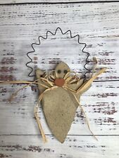Handmade CERAMIC Prim FARMHOUSE COUNTRY Ghost Halloween Scary Spooky Hanging