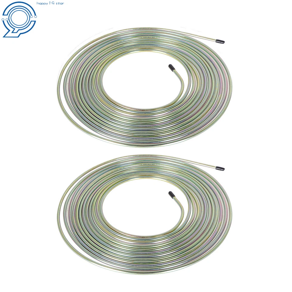 2x 25 Ft 3/16 Brake Line Tubing Coil-Flexible Double Galvanized Steel - Изображение 1 из 4