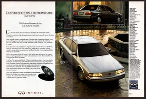 1992 INFINITI Q45 & G20 Vintage Original 2 page Print AD Silver car photo Canada - Picture 1 of 3