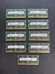 NINE (9) SAMSUNG 8Gb 2Rx8 DDR3 PC3L-12800S SO-DIMM LAPTOP MEMORY RAM - TESTED - Picture 1 of 3