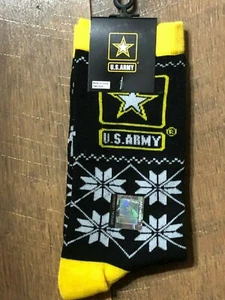 Calze Natalizie Uomo United States US Army Logo Ufficiale Vacanze Nuove con etichette Nero - Foto 1 di 2