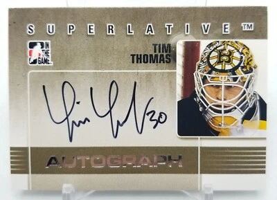 2009-10 ITG In The Game TIM THOMAS Superlative Autograph Silver /50 Boston Bruin - Image 1 of 4