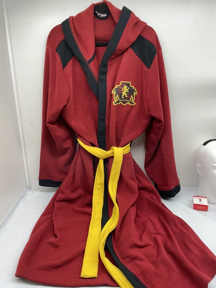 Harry Potter Gryffindor Robe Adult Size Large Red w/yellow Tie Waist Polyester - Image 1 of 4