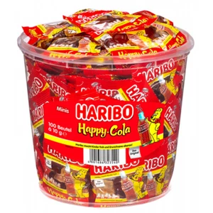Haribo Happy Cola ohne künstliche Farbstoffe 100 Minibeutel 980g - Picture 1 of 1