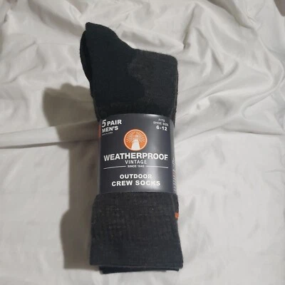 NWT Weatherproof Vintage Men’s Outdoor Merino Wool Blend Crew Socks 5 Pair Multi - Image 1 of 4