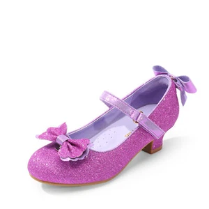 Dream Pairs Kids Girls Low Heel Dress Shoes Bow Glitter Wedding Party Shoes - Picture 1 of 12