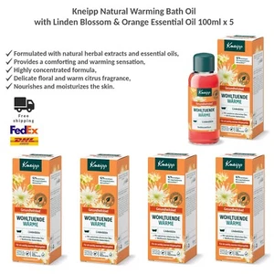 Kneipp Natural Warming Bath Oil with Linden Blossom & Orange 100ml x 5 - Picture 1 of 7