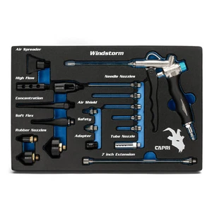 Capri Tools 2-Way Air Blow Gun Kit with Nozzles and Rubber Tips, 19-Piece - Picture 1 of 7