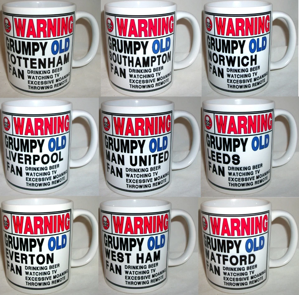 Warning Grumpy Old Football Fan Mug (All Teams Available) Father Boyfriend Gift - Image 1 of 1