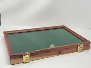 Vitrina de cuchillos puntas de flecha 18 x 12 monedas cedro y madera verde EE. UU. caja de sombra - Imagen 1 de 15