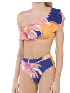 NWT Trina Turk Breeze๐ Swimsuit Size 12 Ruffles One Shoulder Top $92๐๐ - Picture 1 of 10