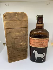 VINTAGE White Horse Scotch Whisky Flasche **LEER** mit SELTENEM ORIGINALKARTON - Bild 1 von 22
