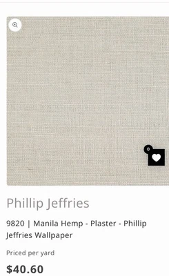 Papel pintado Phillip Jeffries 9820 Manila cáñamo - yeso beige 8 yardas Foto 1 de 4