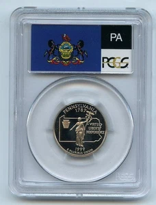 1999 S 25C Clad Pennsylvania Quarter PCGS PR70DCAM - Picture 1 of 2