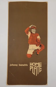 1974 JOHNNY BENCH'S Home Plate Restaurant AUTOGRAPH MENU MLB Baseball Reds *RARE - Picture 1 of 9