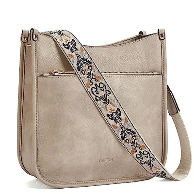  Bandolera Monederos para Mujer Moda Vegano Cuero Monederos Cubo Hobo Gris Nube Foto 1 de 4