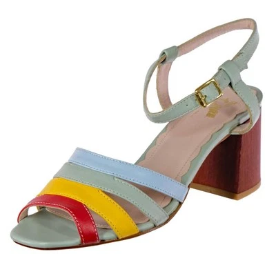 NUEVO MISS L-FIRE Tacones con Tirantes Colorido Talla 40 EU 9 US Correa de tobillo Tacón grueso Foto 1 de 4