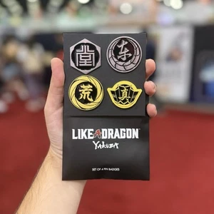 Yakuza Like A Dragon Set Of 4 Metallic Pins Anime Expo 2025 EXCLUSIVE - Picture 1 of 1