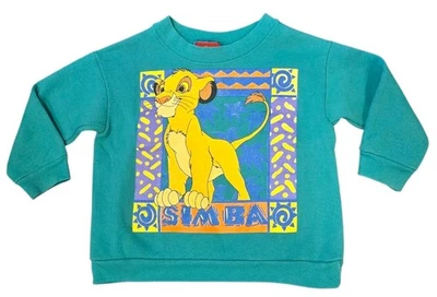 Vintage Lion King Simba Sweatshirt Unisex Toddler Disney USA Green Pullover 3T - Image 1 of 4