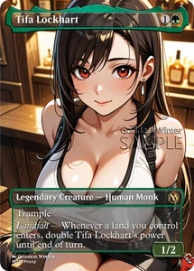 MTG FF - Tifa Lockhart - Fanart Borderless Style - EDH / Playtest - Bild 1 von 3