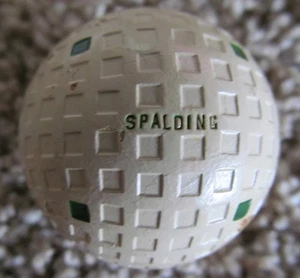 UNUSED VINTAGE MESH GOLF BALL THE SPALDING MULTI-MARKINGS A FEW PAINT CHIPS - Picture 1 of 6