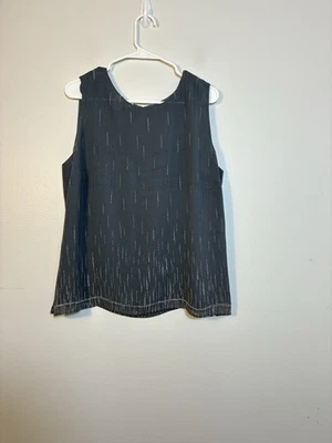 due per due silk Tank blouse Sz 14W Dark Navy Blue Office Preppy Career Vintage - Image 1 of 4