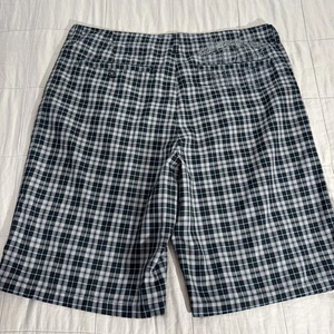 pantaloncino vintage QUICKSILVER PLAID UOMO 38 Y2K anni 2000 ricamato nero/blu usato in ottime condizioni - Foto 1 di 9