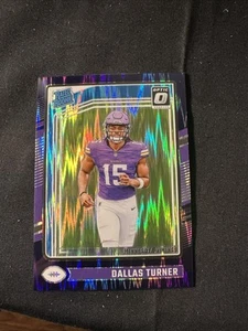 Dallas Turner 2024 Donruss Optic Purple Shock Rookie Card #224 - Vikings - Picture 1 of 2