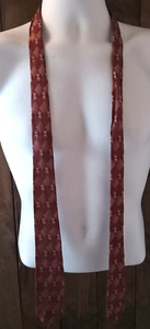 Vintage Rhynecliffe Handmade Red Dot Necktie Maroon Skinny 1950s - Picture 1 of 10