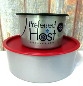 Tupperware Preferred Host 2003 & Large Silver Canisters with One Touch Toppers - Picture 1 of 7