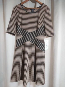 Signature by Robbie Bee schwarz/braunes Kleid Größe Medium - Bild 1 von 4