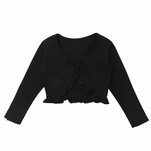 Kids Girls Ballet Dance Cover Up Tops Ballerina Dancewear Wrap Tops Casual Shirt - Picture 1 of 66