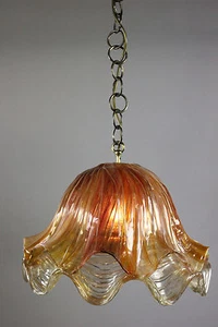 Vintage Pendant Lamp Plastic Layers Bell Shape Lucite Design 1970's - Picture 1 of 11