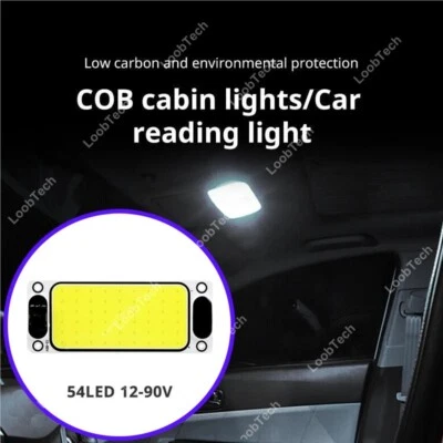 54LED Reading Light 12-24V Car Interior Ceiling Lamp w/On Off Switch For Truck - Image 1 of 4