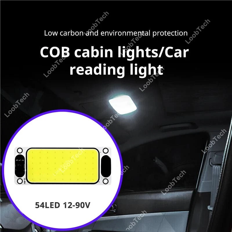 54LED Reading Light 12-24V Car Interior Ceiling Lamp w/On Off Switch For Truck - Image 1 of 4