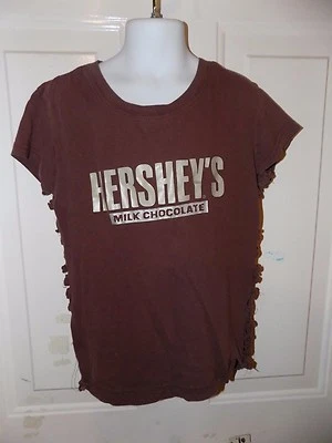 Camisa Hershey Vintage Autoestima Marrón Chocolate Talla L Niña Usada en Excelente Condición Foto 1 de 3