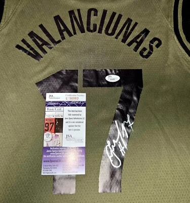 Jonas Valanciunas Signed Toronto Raptors Salute To Service Jersey Size XL JSA... - Image 1 of 3