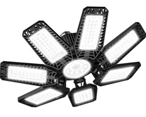 LED Garage Light - 120W Garage Light 7+1 Deformable Panels Ceiling Light 6500K - Picture 1 of 5