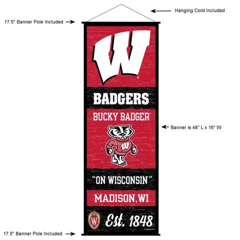 Wisconsin Badgers Room Banner Poster Art Canvas Cover