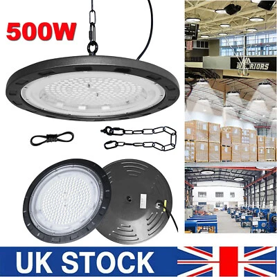 SUNYDEAL UFO LED High Bay Light Workshop Garage 500W Lights Industrial Warehouse Lamp