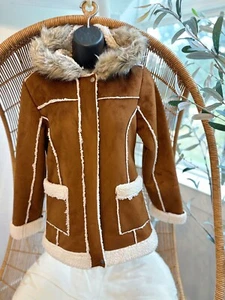 Justice Kids Girls Faux Shearling Jacket Size 12/14 - Picture 1 of 10