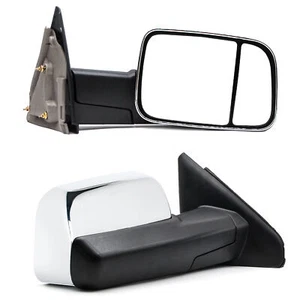 Manual Tow Mirrors For 2006-2008 Dodge Ram 1500/2003-2009 Ram 2500 3500 Chrome - Picture 1 of 12